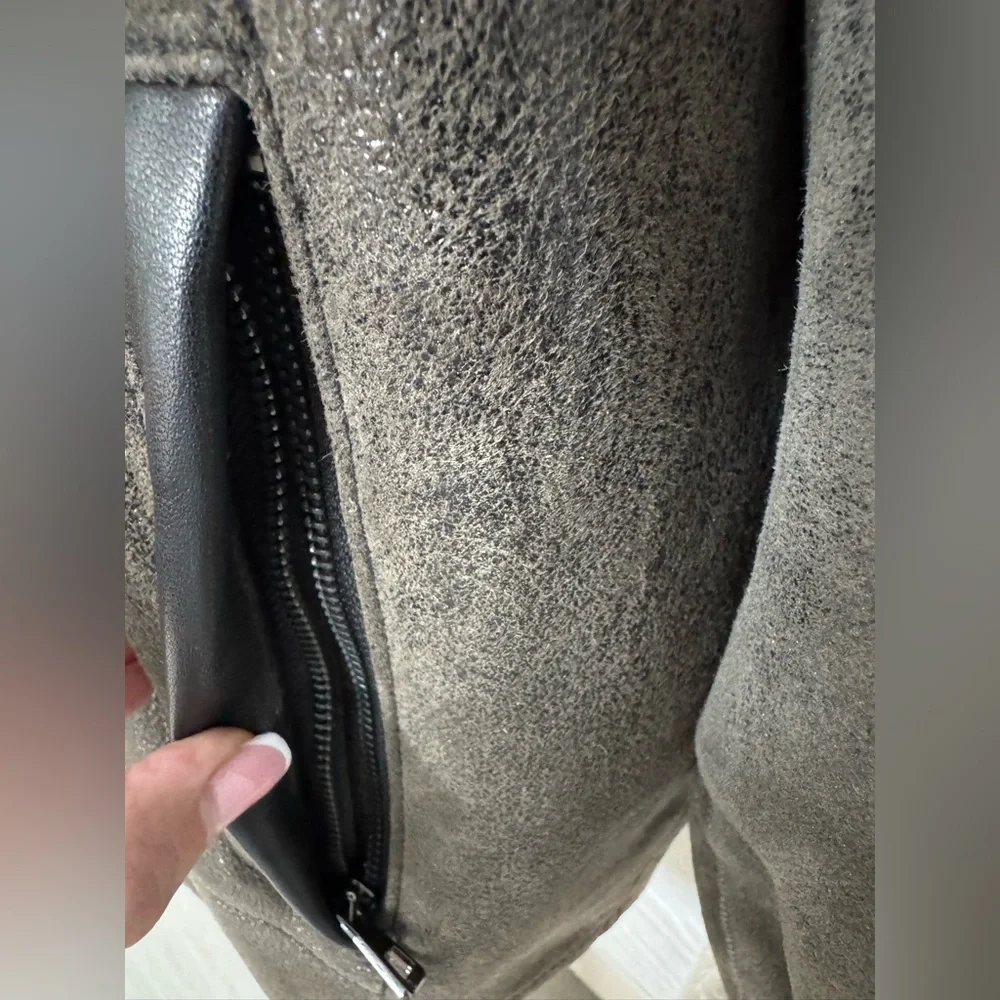 Brand new Men's real fur Aviator Jacket with Shearling Trim